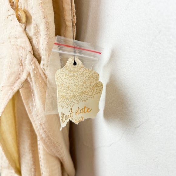 NWT Altar'd State Cream Striped Wrap Midi Dress Sz S - Picture 5 of 8